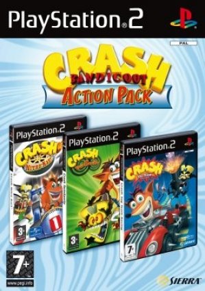 Crash Bandicoot Action Pack (Crash Nitro Kart + Crash Twinsanity + Crash Tag Team Racing) box art