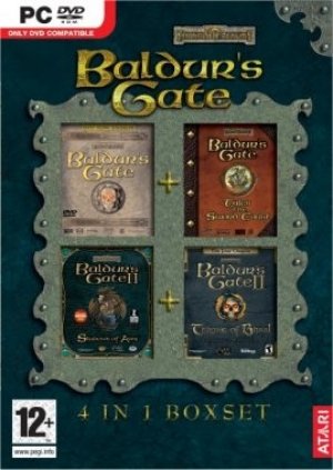 Baldurs Gate Compilation (Baldurs Gate + Tales of the Swordscoast + Baldurs Gate 2 Shadows of Amn + Baldurs Gate 2 Throne of Bhaal) box art
