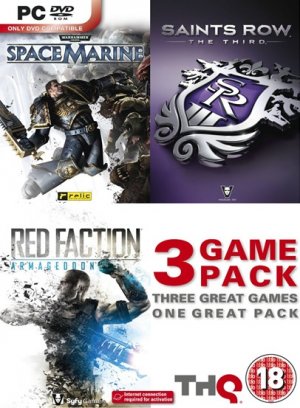 THQ Triple Pack: (Saints Row The Third, Space Marine and Red Faction Armageddon) box art