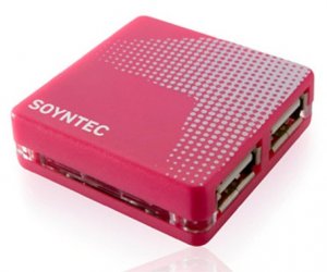 Soyntec Nexoos 371 4-Port Hub USB 2.0 - Pink box art
