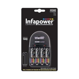 Infapower Home Charger & 4xAA 1300mAh Rechargeable Batteries box art