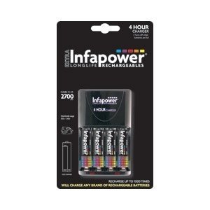 Infapower 4xAA 1300mAh Rechargeable Batteries box art