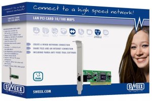 Sweex LC001 LAN PCI Card 10/100 Mbps box art