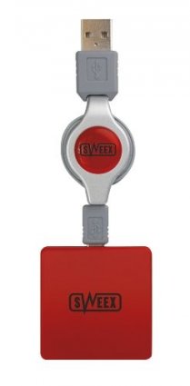 Sweex US032 External 4 Port USB Hub - Red box art