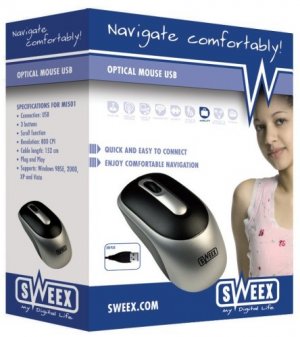 Sweex MI501 Optical Mouse USB2.0 Black/Silver box art