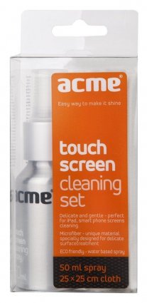 Acme Touch Screen Cleaning Set (50ml Spray   25x25cm Microfiber Cloth) box art