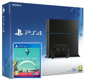 Playstation 4 Console 500GB Black with No Mans Sky box art