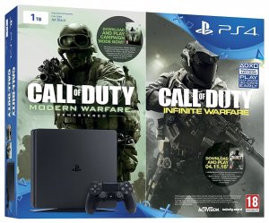 PlayStation 4 Console Slim 1TB (Black D Chassis) + Call of Duty Infinite Warfare Early Access Bundle box art