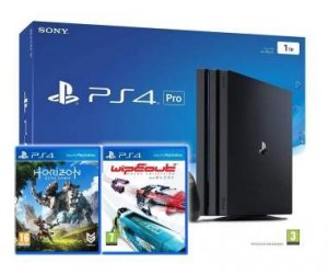PlayStation 4 Console PRO (1TB) + Horizon Zero Dawn + WipEout Omega Collection box art