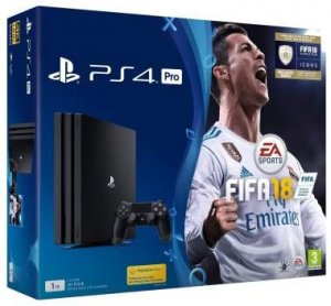 PS4 Pro 1 TB + FIFA 18 With Rare Player Pack + Destiny 2 With Salute Emote box art