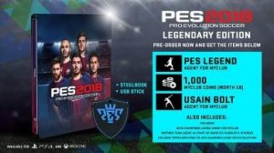 Pro Evolution Soccer (PES) 2018 Legendary Edition - Sports Video Game PS4 box art