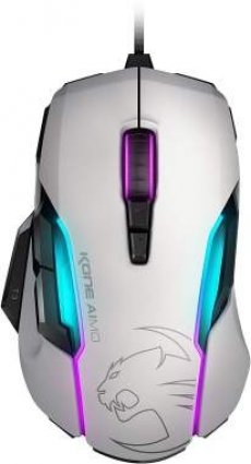 Roccat Kone AIMO RGBA Smart Customisation PC Gaming Mouse - White box art
