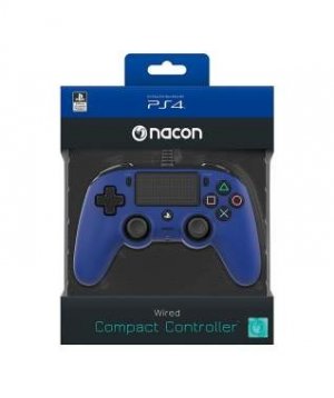 Nacon Wired Compact PS4 Controller - Blue [Video Game Accessories] box art