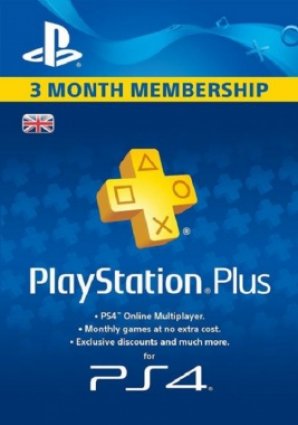 PlayStation Plus Card: 90 Day Subscription (3 Months) For PS4 box art