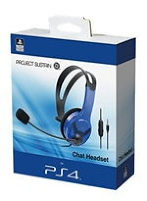 Official Licensed PS4 Wired Chat Headset Blue box art