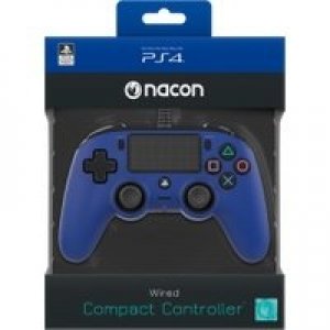 PS4 Blue Nacon Wired Compact Controller PS4 Blue Nacon Wired Compact Controller box art